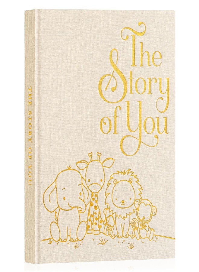Lanpn Baby Memory Book for Boy Girl - The Story of You, Newborn Babys Book Keepsake Photo Album for New Parents, Linen Cover Baby First 5 Year Milestone Scrapbook Journal (Beige, 154 Pages) - Image 1